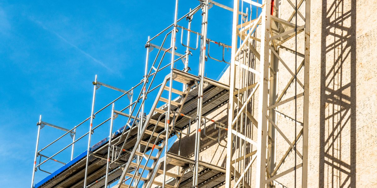 modern scaffolding at a construction site